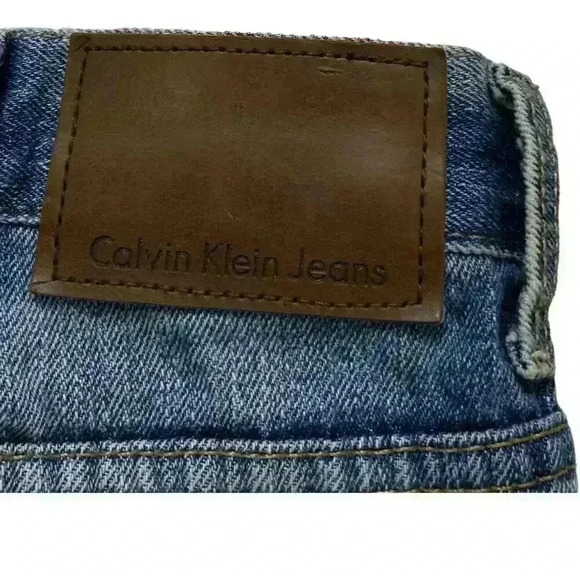 Calvin Klein Jeans Straight Denim Jeans Men Size 40 Light Wash Zip Fly Blue - Picture 8 of 12